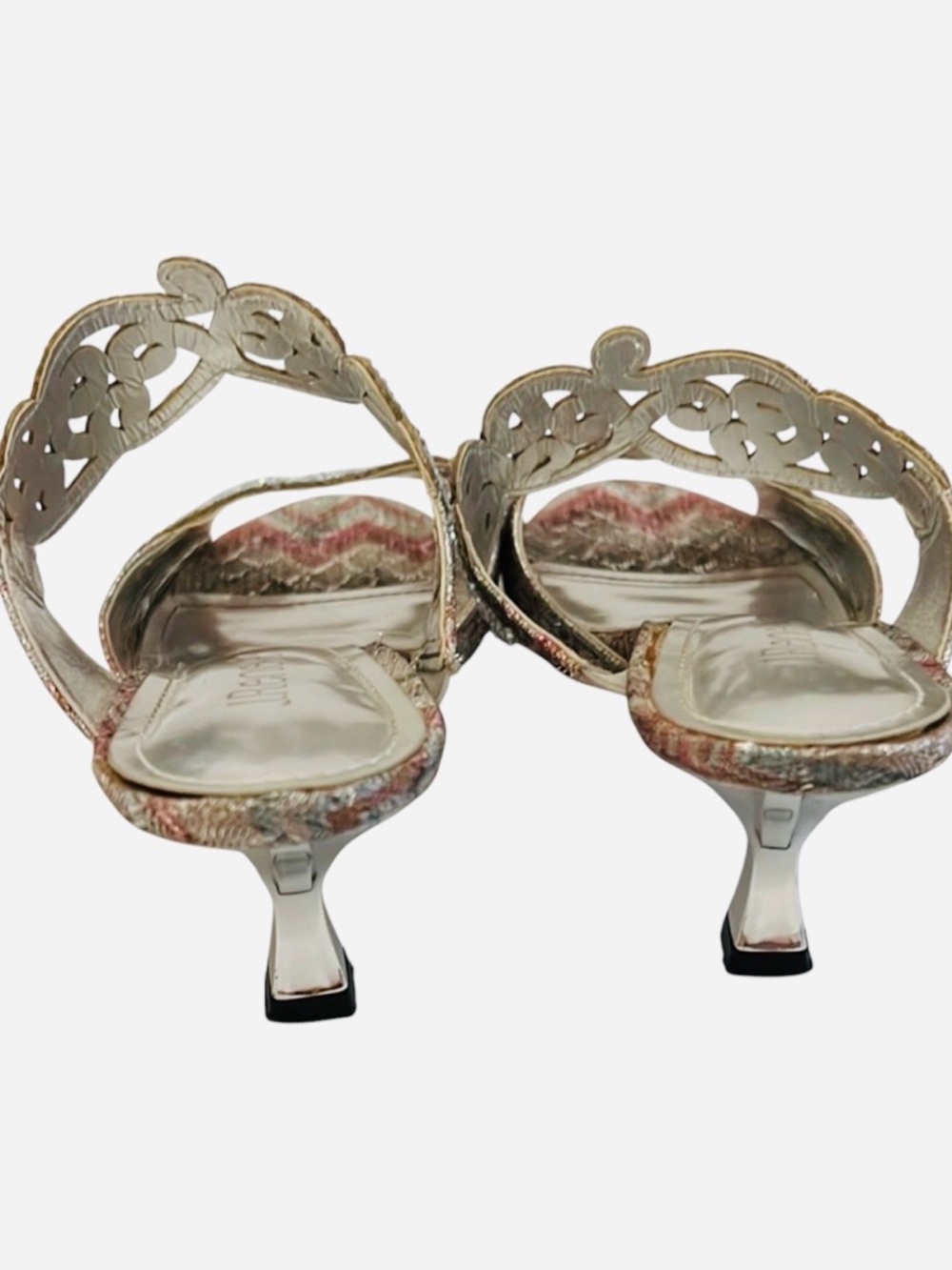 J.Renee Elegant Francie Silver and Pink Shimmering Heels 8W - Picture 6 of 9